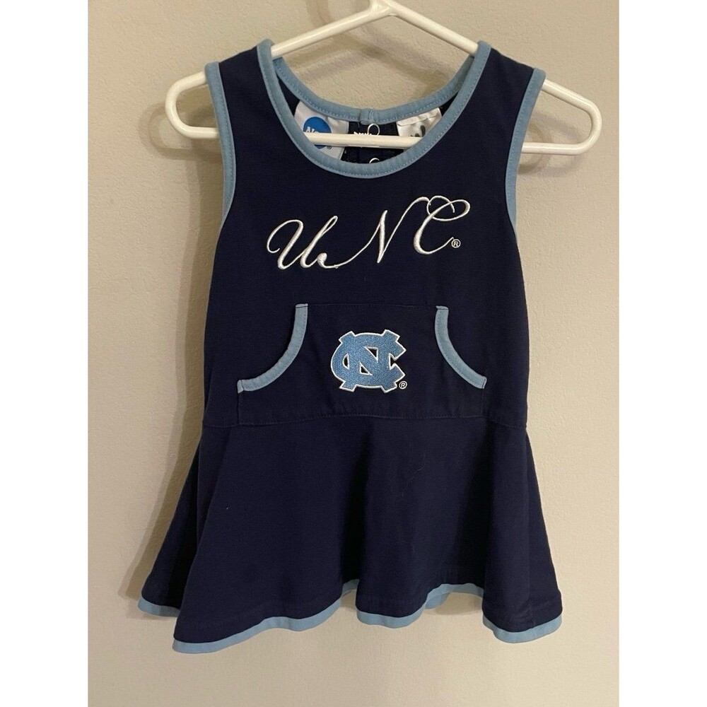 Vtg University of North Carolina Little Girl Toddler Cheerleader Dress, Size 3T